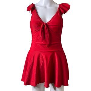 Shekini One Piece Skort Dress Red Size Small